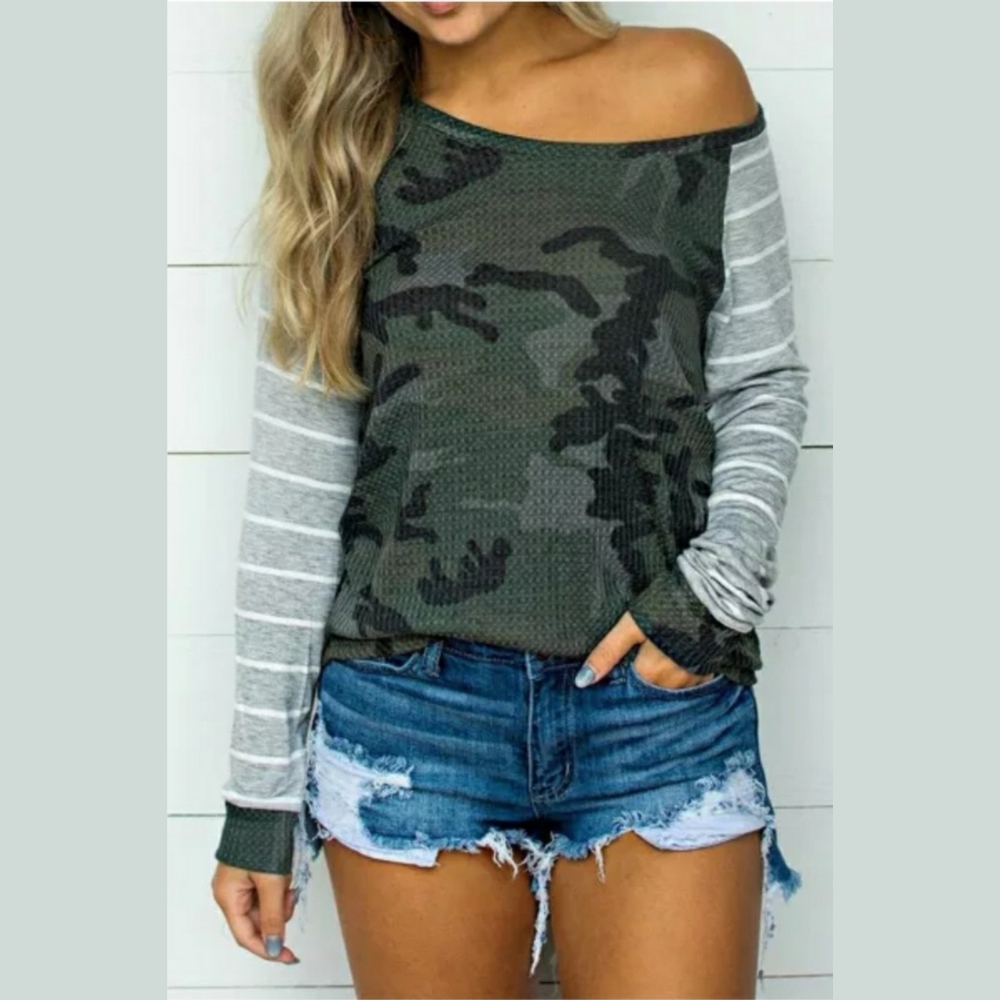 Camo Striped Blouse
